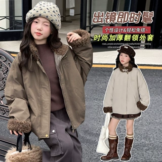 女童加厚派克服外套2026冬装新款韩版洋气时髦儿童装休闲棉衣棉服