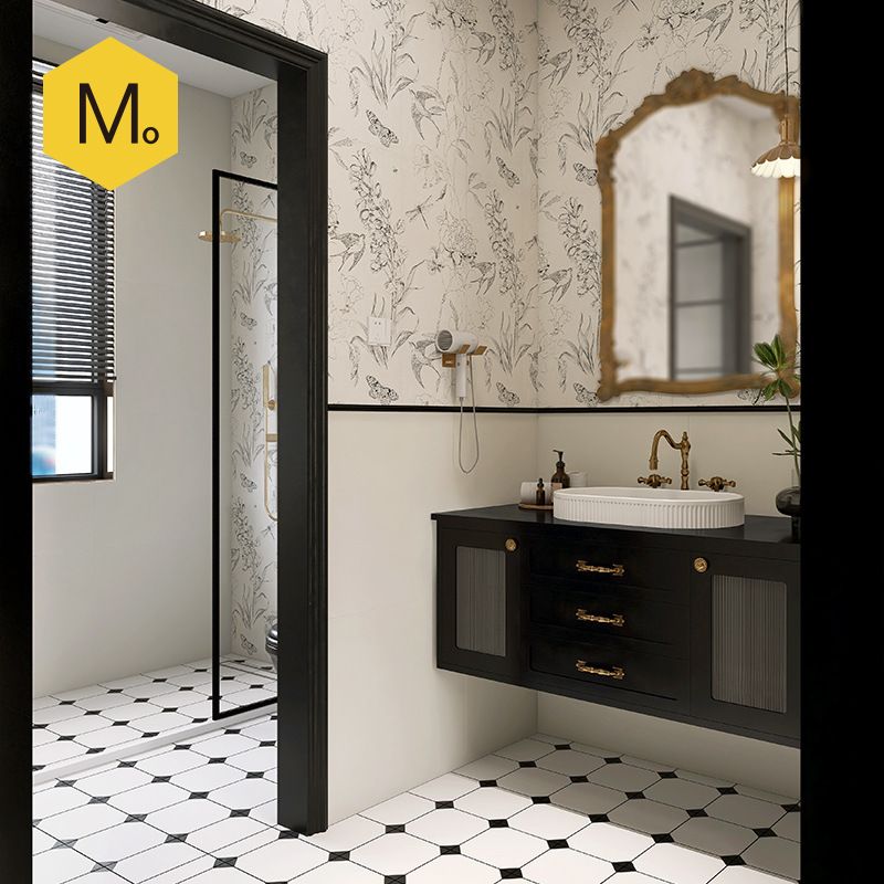 French retro bathroom tile swallow tile cream style Micro cement kitchen wall tile bathroom floor tile