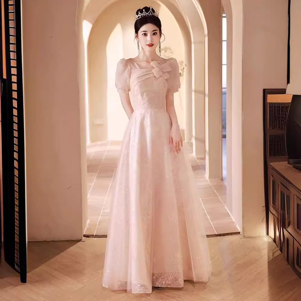 Fuchsia colored evening dress