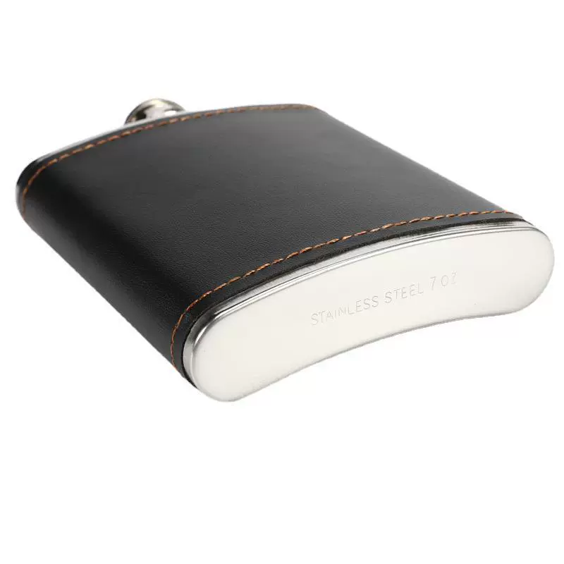 Handheld metal pocket flask stainless steel, 7 ounces, increased thickness