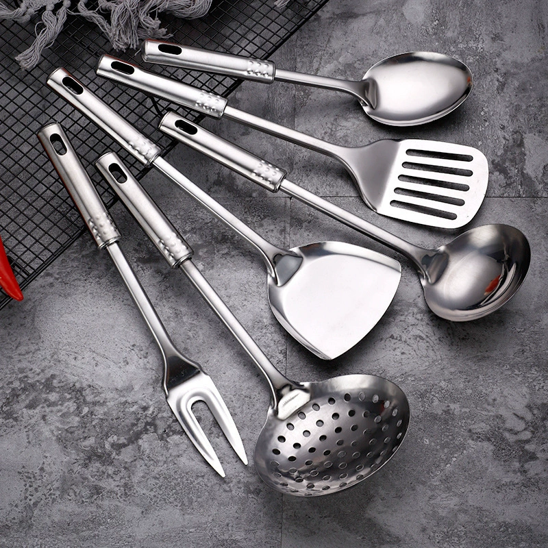 0.6mm kitchenware, stainless steel spatula, stir fry spatula, household cooking supplies, strainer, daily dining kitchen set