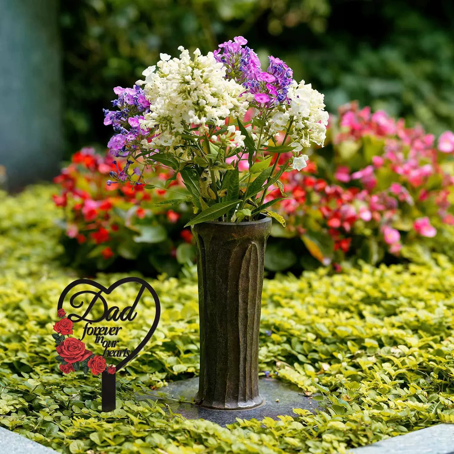 Металлический садовый кол с надписью для кладбища, памятный знак для сада, двора или кладбища, декоративный кол с табличкой.