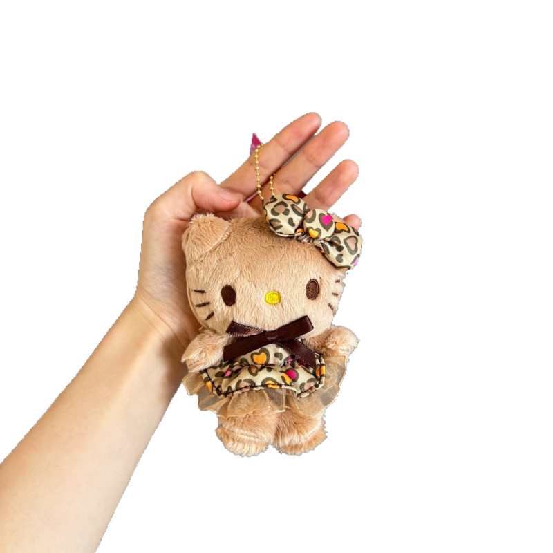 メイラードブラックレザーヒョウ柄スカート kt 猫ペンダントかわいいぬいぐるみハローキティ人形キーホルダーバッグペンダント|undefined