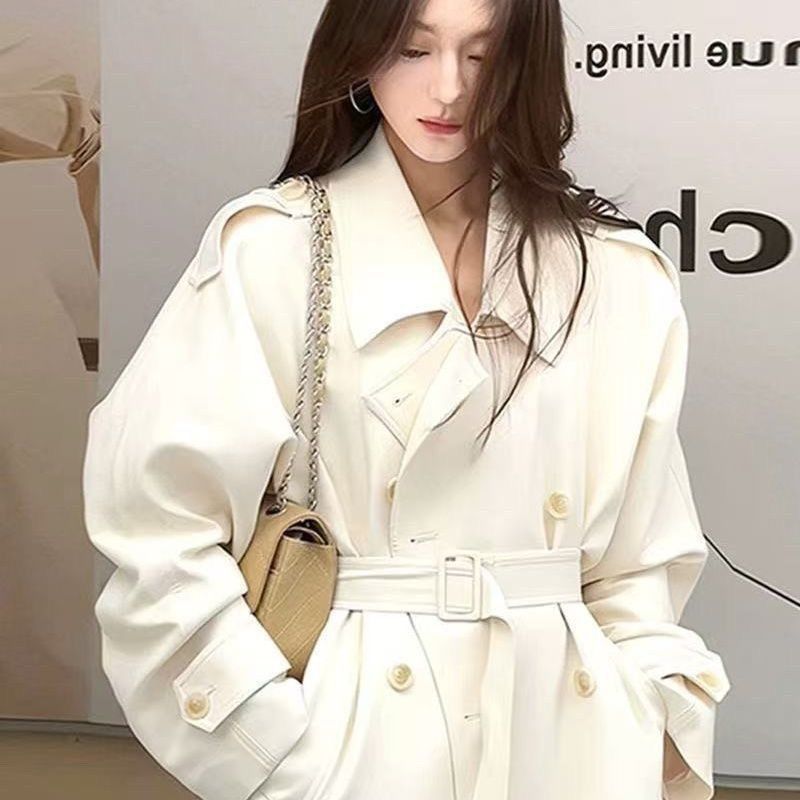 Let Me Shine: Xu Yan, Zhao Lusi's Same Style Trench Coat with a Draping Mid-Length Design, High-End and Elegant Lapel Jacket for Women
