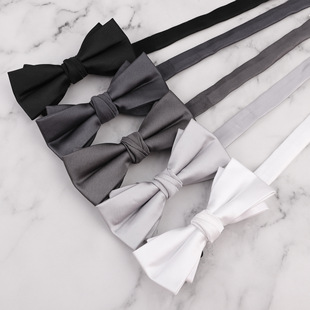 Solid Color Bow Tie Men's Black White Yellow Red Business Bow Tie Joker Shirt Accessories Bow Tie Collar Flower
