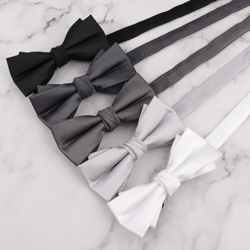 Solid Color Bow Tie Men's Black White Yellow Red Business Bow Tie Joker Shirt Accessories Bow Tie Collar Flower