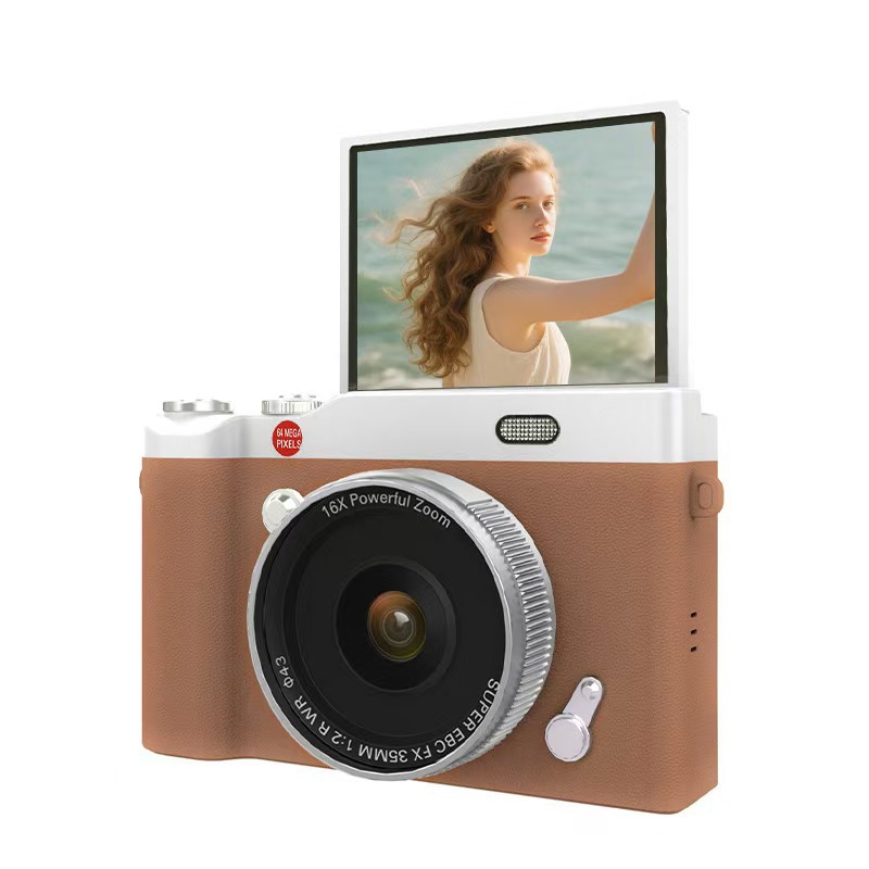 Personalidad de la nueva cámara estudiantil retro CCD HD pantalla de entrada cámara réflex 4K de alto píxel doble cámara