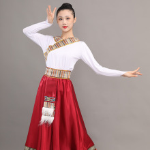 少数民族考级蒙古袍舞蹈服装藏服演出服女成人艺考舞表演藏族服装