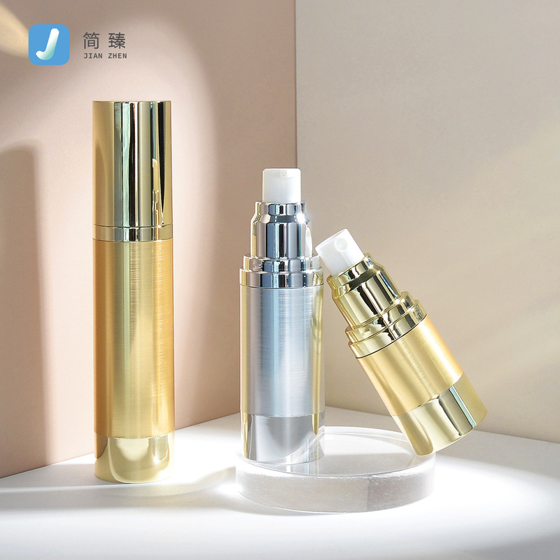 All-Inclusive Electroplated Brushed Vacuum Bottle Pressed Essence Lotion Dispensing Bottle as Lotion Fine Mist Vacuum Spray Bottle