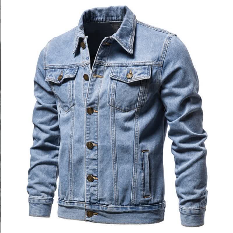 2026 New Spring, Autumn and Winter Men's Denim Jacket Japanese Style Casual Youth Popular Workwear Denim Jacket Men's Clothing