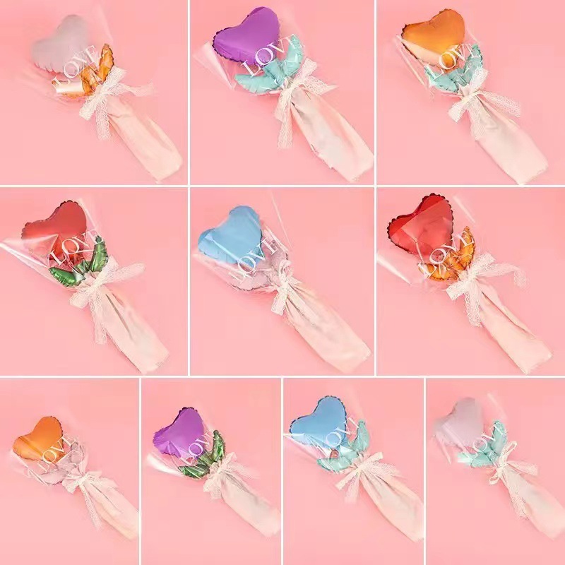 Nuevo Qixia día de San Valentín ramo de flores globo de mano globo de flores de amor, día de la madre para enviar globo de diosa