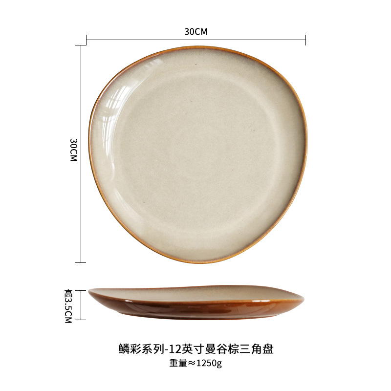 Nordic ins horno vajilla de cerámica restaurante del hotel placa irregular de sushi Placa de carne placa de la casa