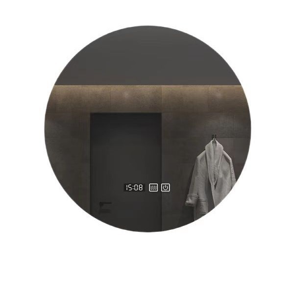 Hotel ronda espejo de baño inteligente con luz LED pantalla táctil inducción anti-niebla espejo de baño espejo de comercio exterior
