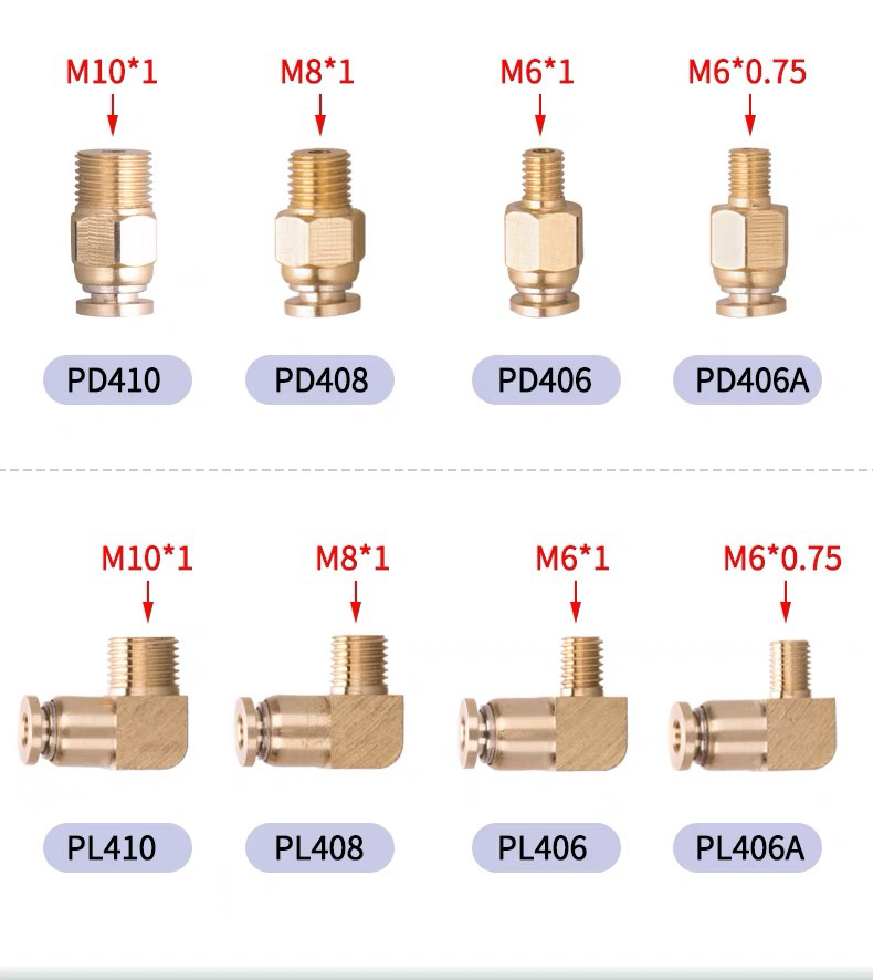 Conector rápido de cobre Conector rápido de cobre PD Conector rápido de cobre PL Conector de tubería de aceite Accesorios de circuito de aceite Conector rápido de lubricación Conector rápido