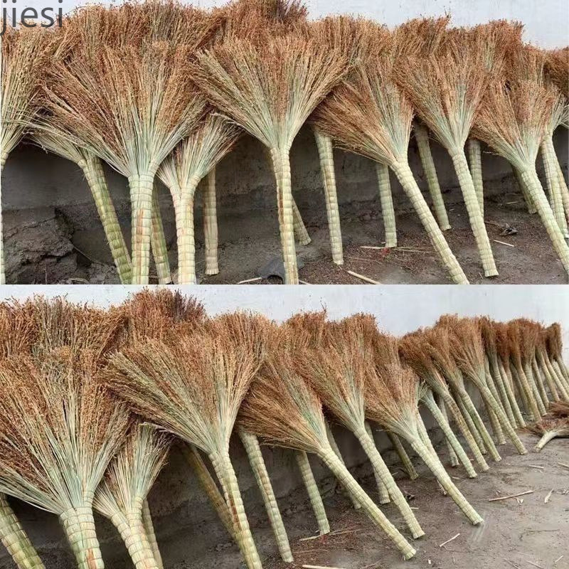 Sorghum Broom, Traditional Style, Thickened, Handmade Broom for Sweeping, Suitable for Construction Sites, Home Use, Schools, Sanitation, Outdoor Use, Sturdy and Durable