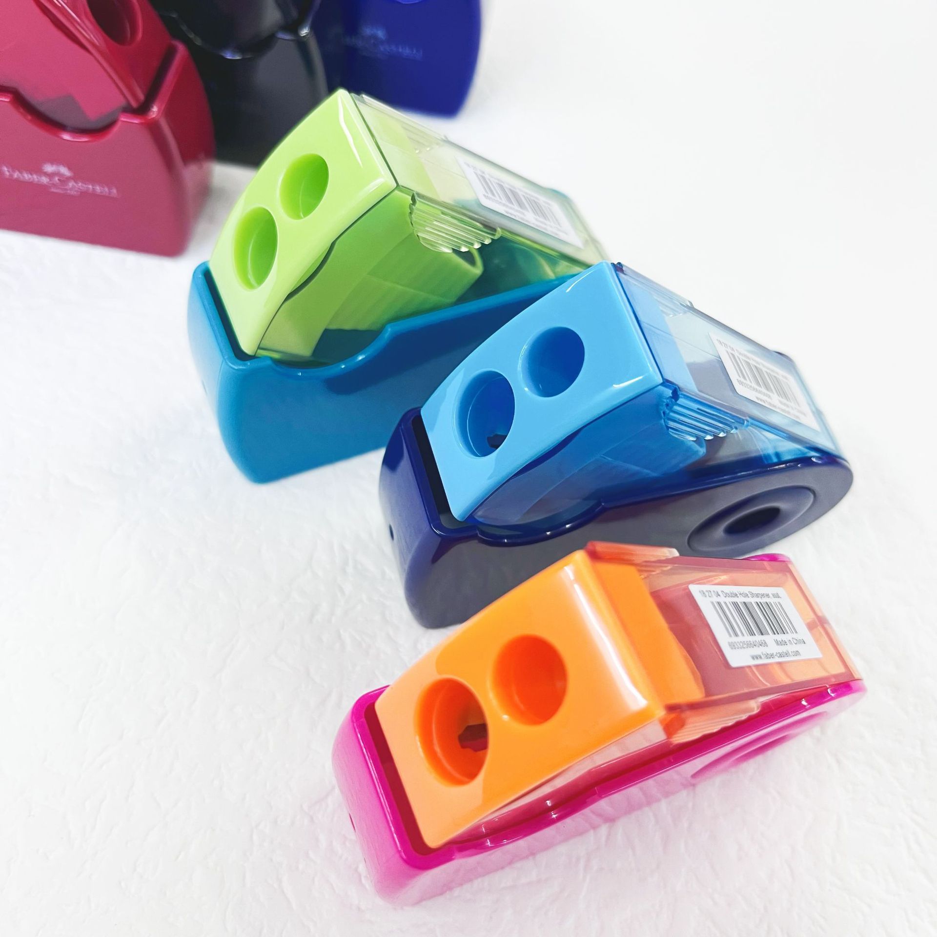 Alemán Faber-Jia 182704 Sacapuntas de lápiz de doble agujero sacapuntas para niños y estudiantes de primaria