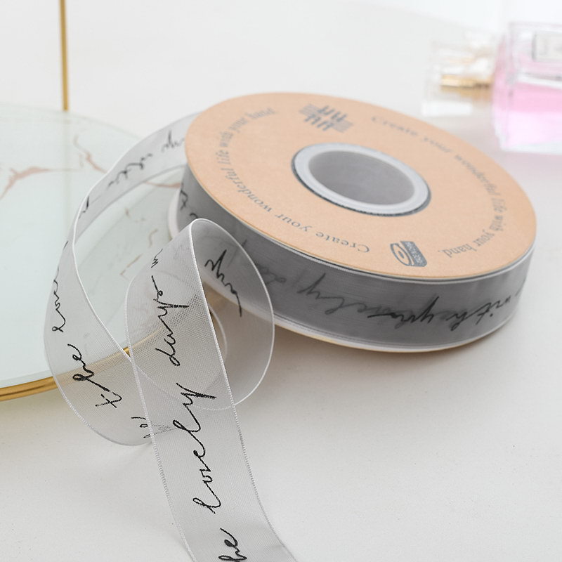 Hilo de agua cinta inglesa día lindo flores pastel caja de regalo cinta postre ramo DIY material paquete