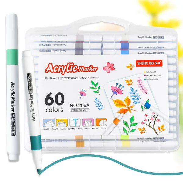 English version of acrylic marker pen suit 24 color students special opaque waterproof non-dirty hand art painting