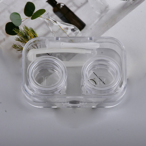 Twist-free cover ~ transparent contact lens box ins cute, compact and high-end all-in-one contact lens storage companion box