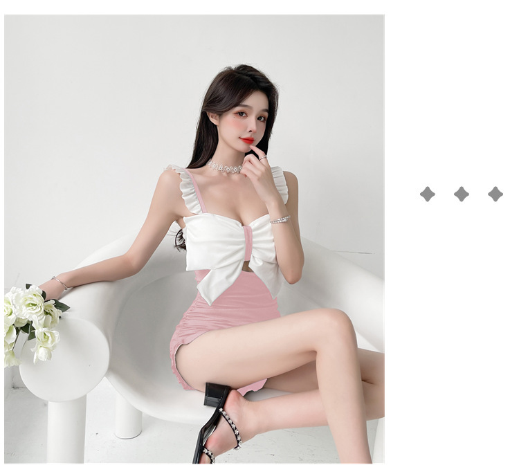 Las mujeres del traje de baño puro deseo estilo mono conservador alta cintura sexy Super Fairy Girl Hot Spring vacaciones al por mayor