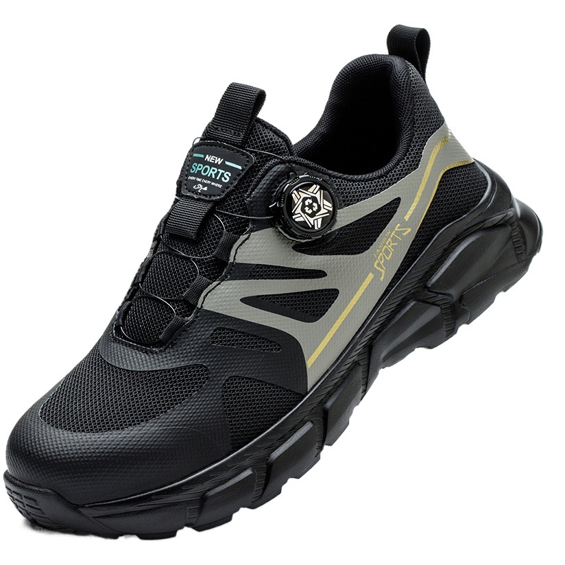 [Zapatos de seguridad transfronterizos] nuevo botón giratorio anti-smashing anti-piercing zapatos de seguridad zapatos de trabajo aislados ligeros de moda