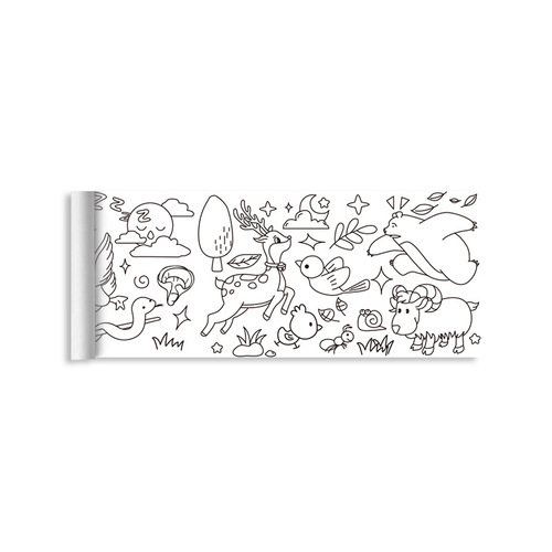 Children's art enlightenment super long graffiti scroll kindergarten children's painting coloring paper can be cut and filled with stickers