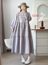 日系森女圆领连衣裙 长袖文艺日系风格穿搭女秋季批发