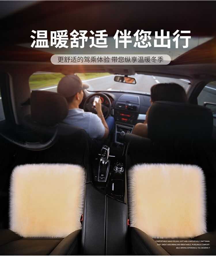 New Car Cushion Winter Non-backrest Wool Cushion Winter Long Wool Cushion Women's Single-piece Wool Cushion Three-piece Set