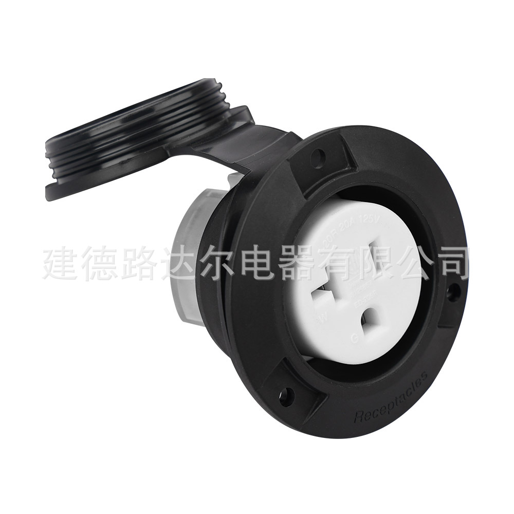 15A L5-15R美国加拿大户外防水盖3孔电源充电直插式房车插座