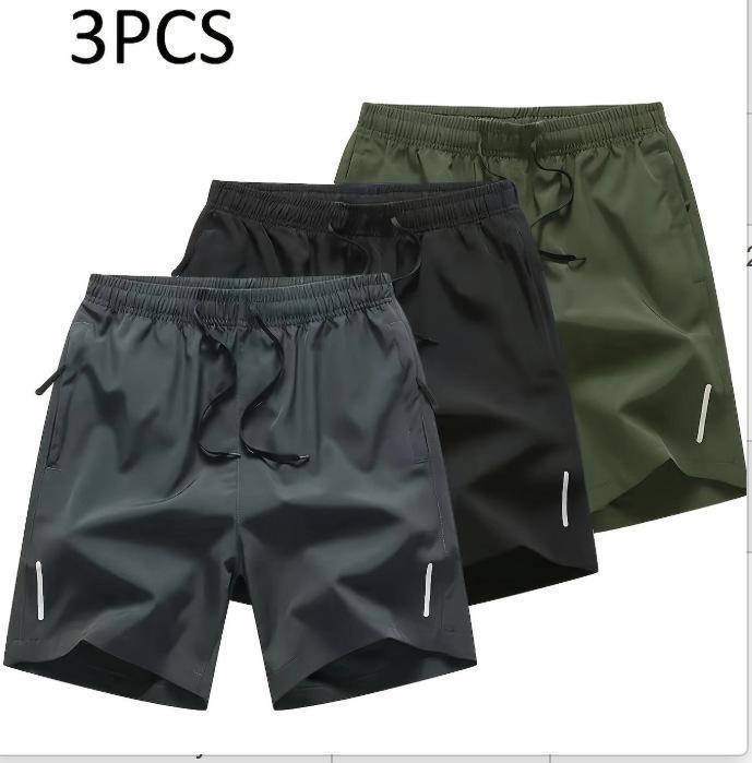 Pantalones Cortos Deportivos de Secado Rápido para Hombre S-3XL de Poliéster con Eficacia Fría y Transpirables