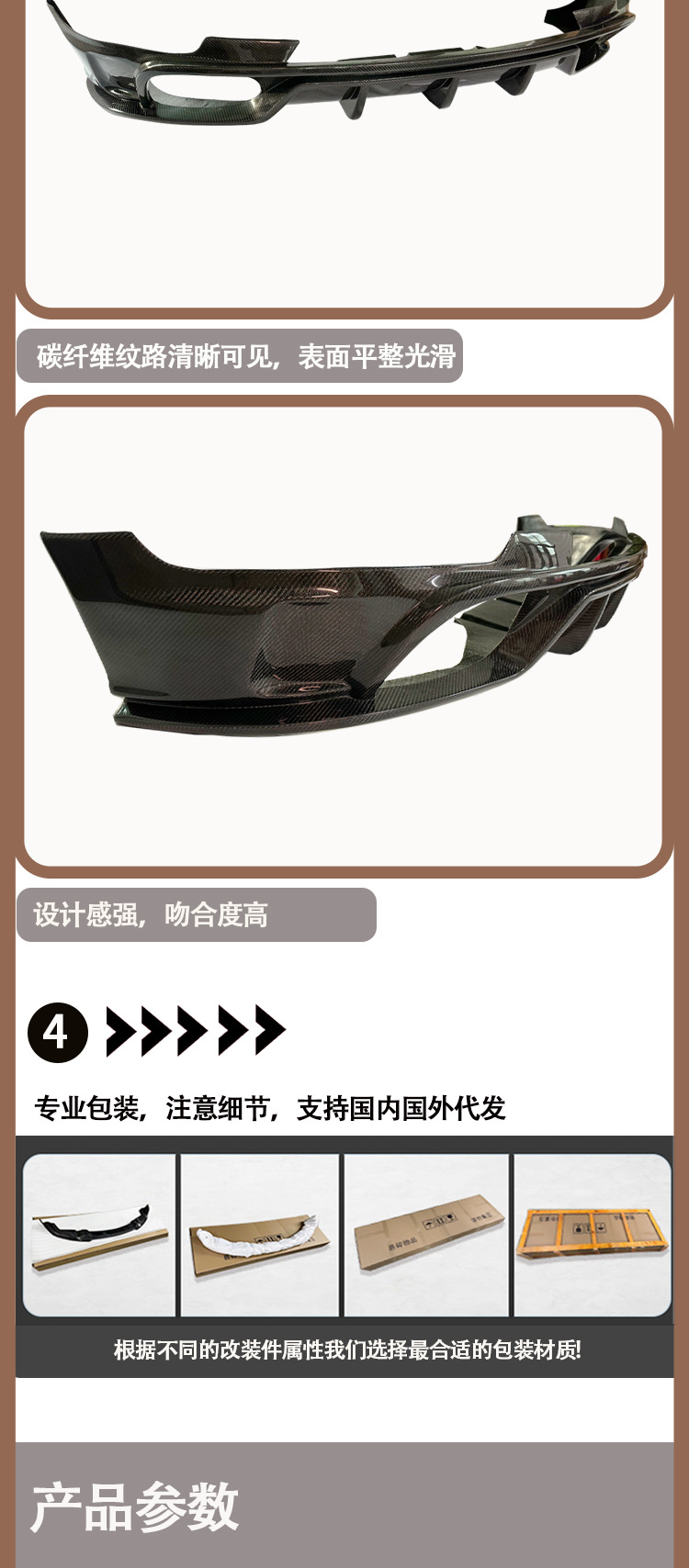 Suitable for Porsche Macan 95B carbon fiber rear lip tail lip rear spoiler IN 2020-IN