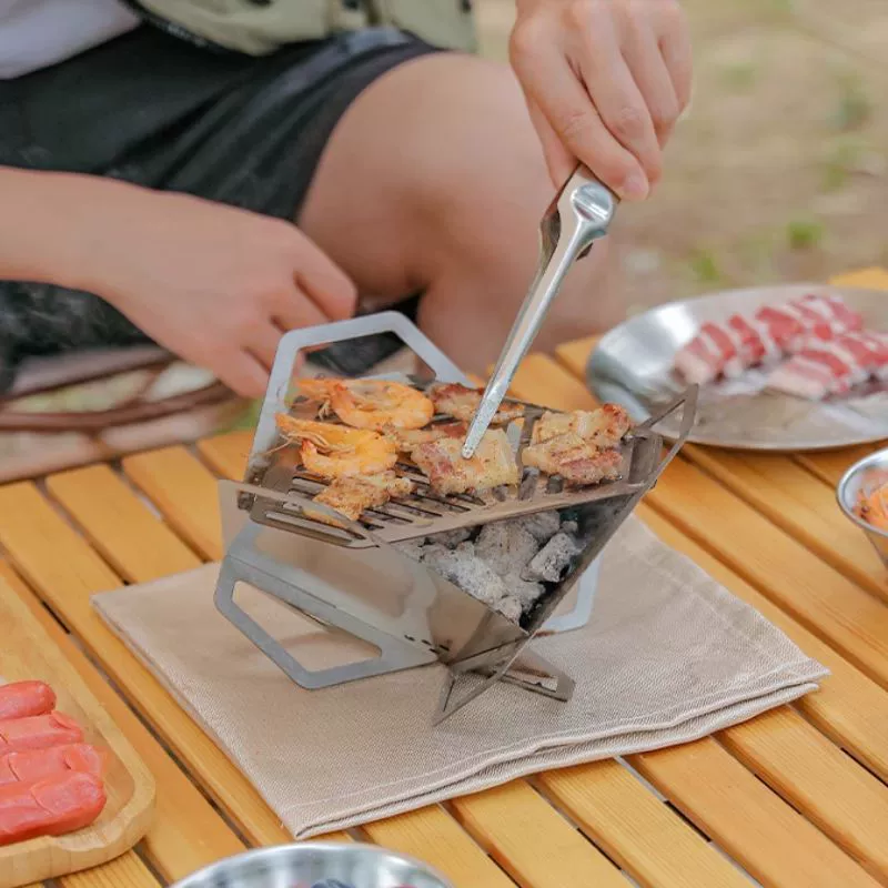 Съемный карточный гриль для барбекю, портативный гриль для барбекю из нержавеющей стали, оборудование для кемпинга и пикника на открытом воздухе, принадлежности