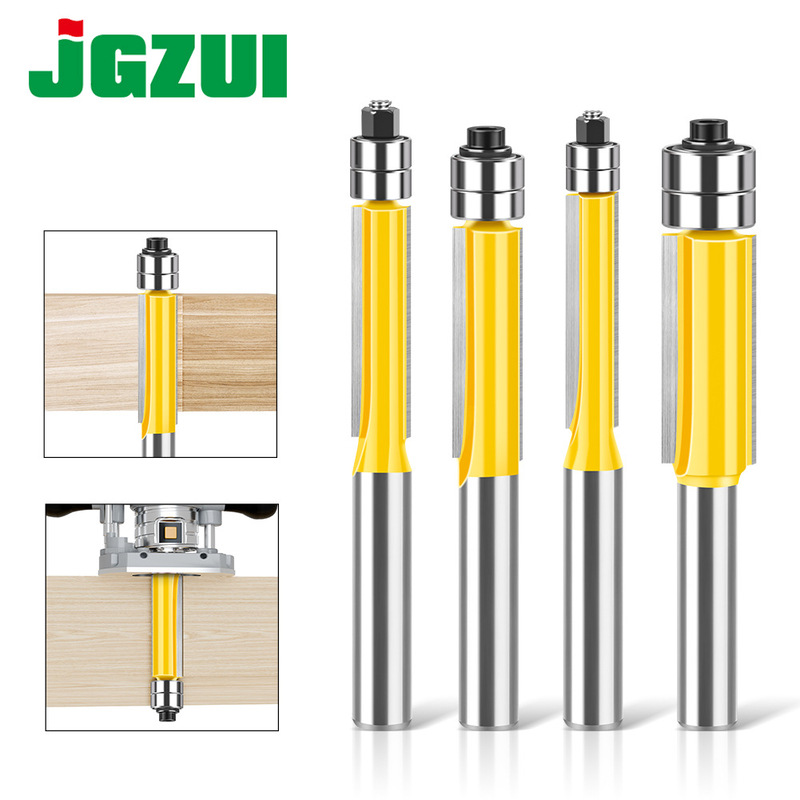 8 shank head double bearing trimming cutter tungsten steel imitation woodworking milling cutter trimming machine double-edged alloy blade head suit 8 shank head double bearing trimming cutter tungsten steel imitation woodworking milling cutter trimming machine double-edged alloy blade head suit