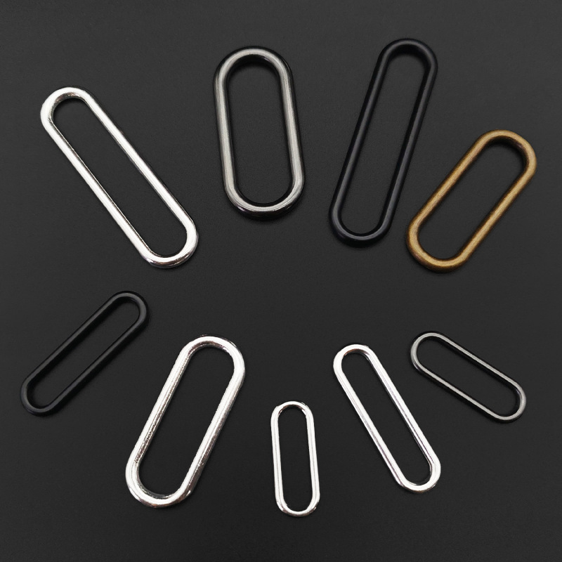 Wholesale Zinc Alloy Second-Speed Adjustable Square Button Hardware Accessories Metal Oval Ring Wire Denier-Shaped Button Egg Buckle