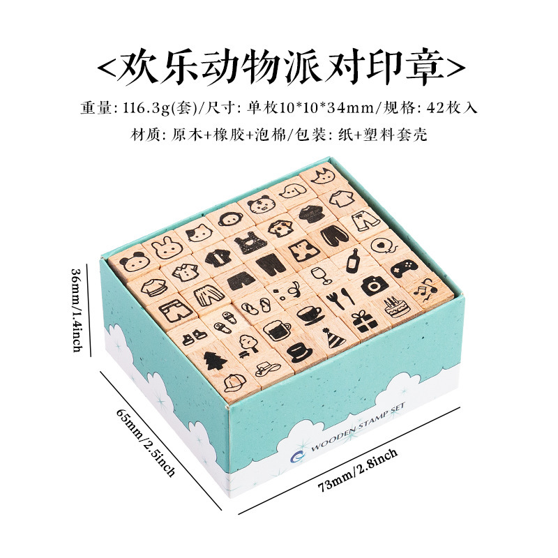 42 sello de madera de hayale letras digitales gráficos geométricos pequeños sello de base de expresión sello de mano de madera