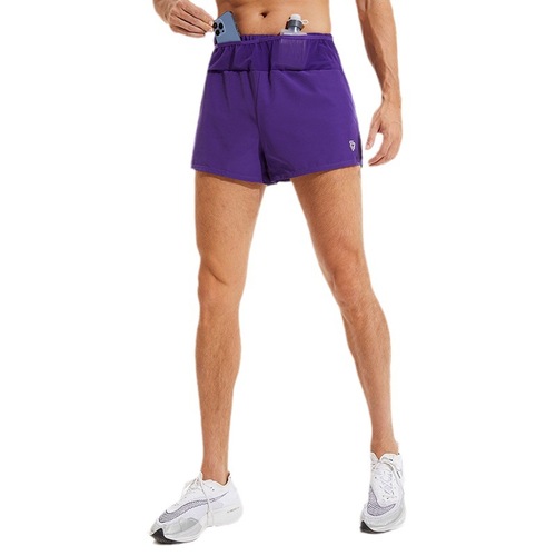 Men's and Women's Unisex Fitness Shorts Quick-Dry High-Elasticity Reflective Yoga Pants Running Marathon Zipper Pockets Sports Pants