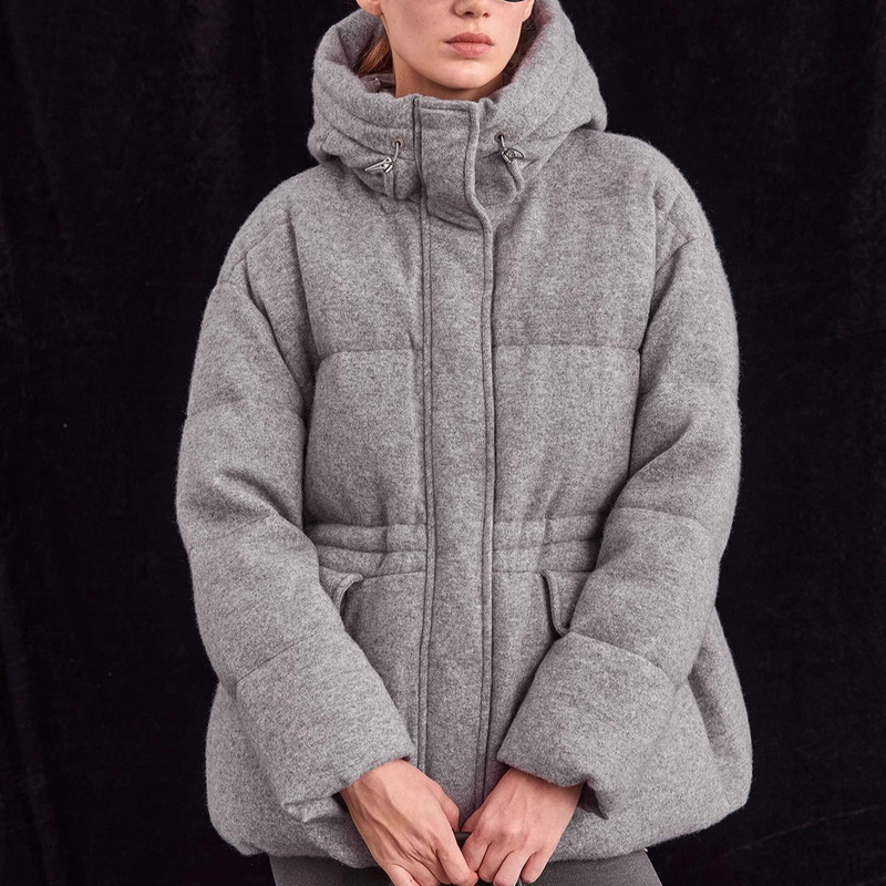 High-End Small Stove~ Wool Drawstring Hooded Waist Slimming Large Pocket Goose down Long Coat down Jacket for Women High-End Small Stove~ Wool Drawstring Hooded Waist Slimming Large Pocket Goose down Long Coat down Jacket for Women