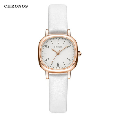 new pattern CHRONOS Chronos Belt lady watch fashion Watch ins Retro watch student Watch