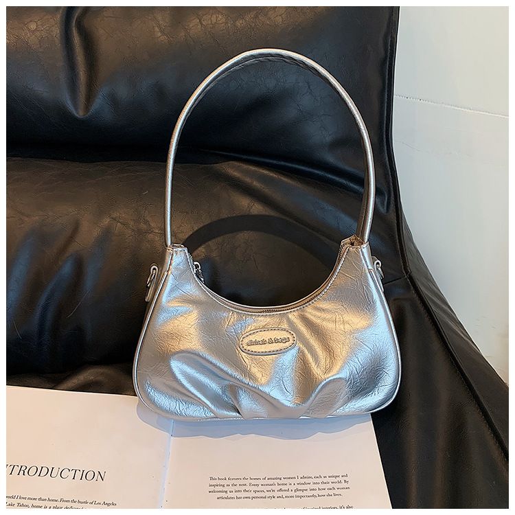Bolsa de ombro e transversal plissada para mulher versátil_voghion.com