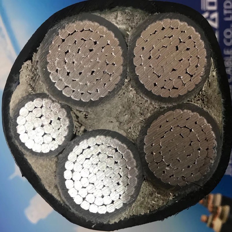 低压铝芯电缆厂家YJLV 4*120+1*70平方架空5芯电缆线户外三相铝线