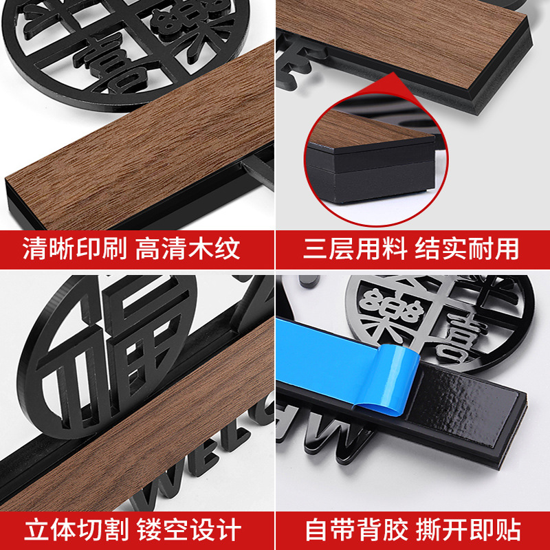 亞克力門牌號碼牌家用酒店房間號入戶門牌平安喜樂創意裝飾標識牌