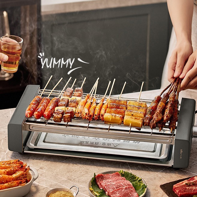 リトルベア電気バーベキューグリル DKL-L20L5 家庭用屋内串焼き機無煙電気グリルバーベキューボイラー調理機|undefined