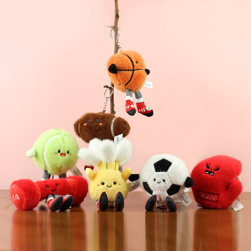 Cute football basketball plush pendant