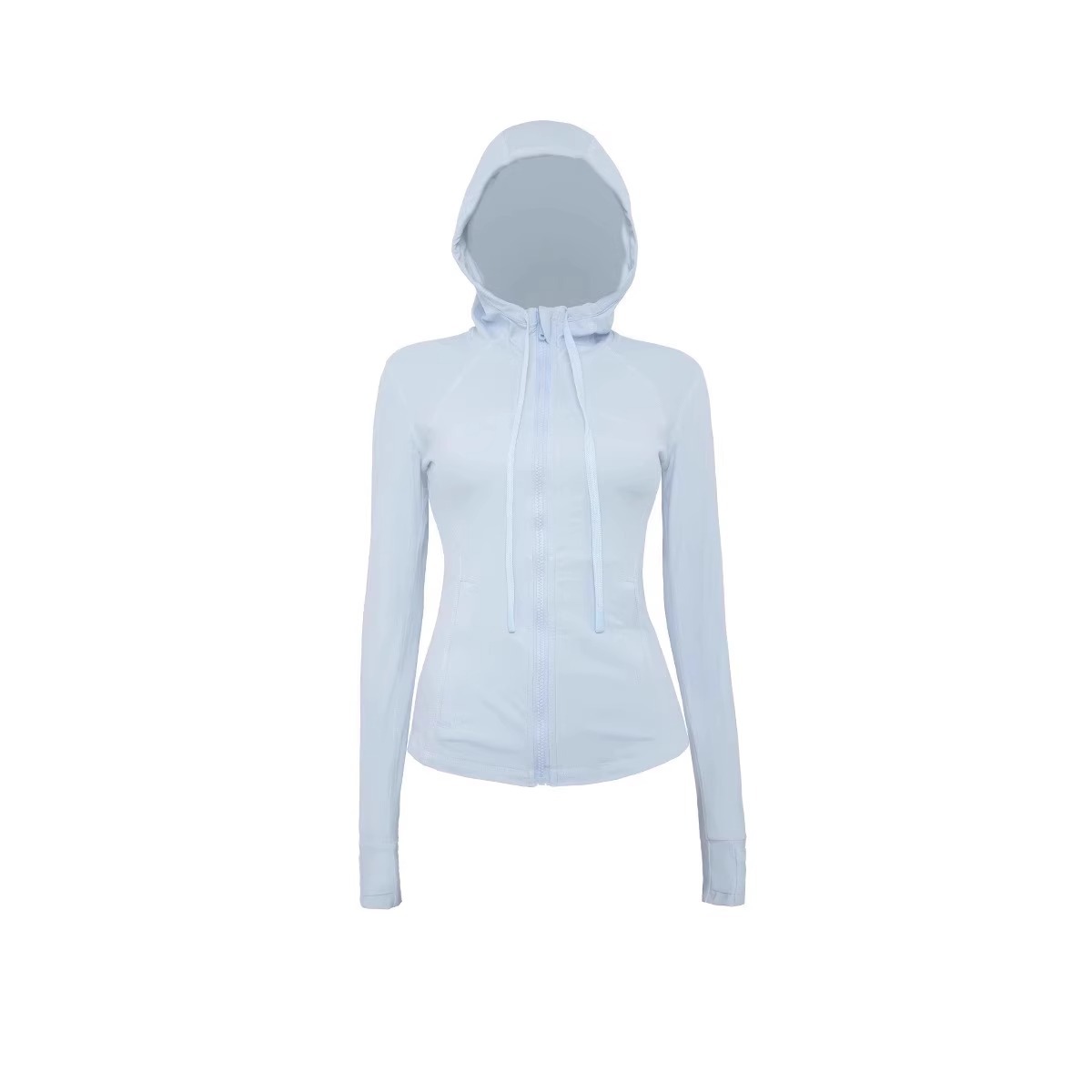Powder blue hooded model