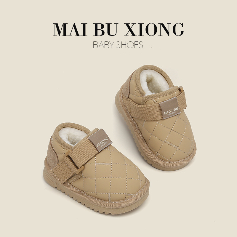 Cloth Bears Male baby shoes leisure time Cotton-padded shoes Plush children prewalker Simplicity Snow boots winter Girls Shoes