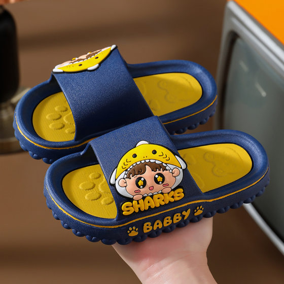 Children's Slippers for Boys and Girls 3-12 Years Old Middle and Big Children Children's Slip-on Feeling Slippers for Summer Outer Wear Cute Cartoon Non-slip