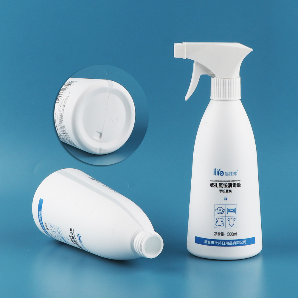 공장 사용자 정의 500ml 탈지제 플라스틱 병 도매 HDPE 소독제 클리너 스케일이 있는 원추형 병