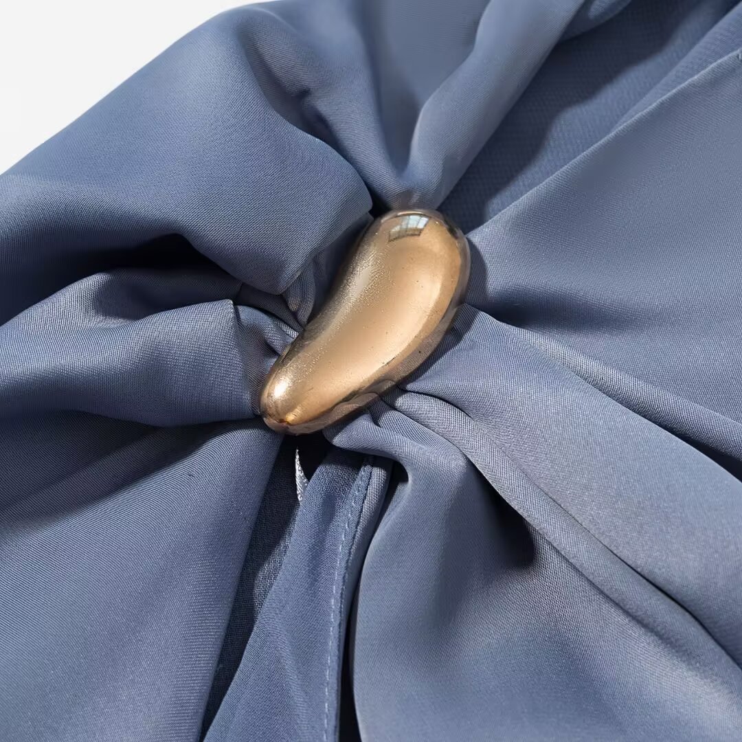 Women's Asymmetrical Top Fashionable Chic Silk Satin Texture New Clothing_ecoleips.com