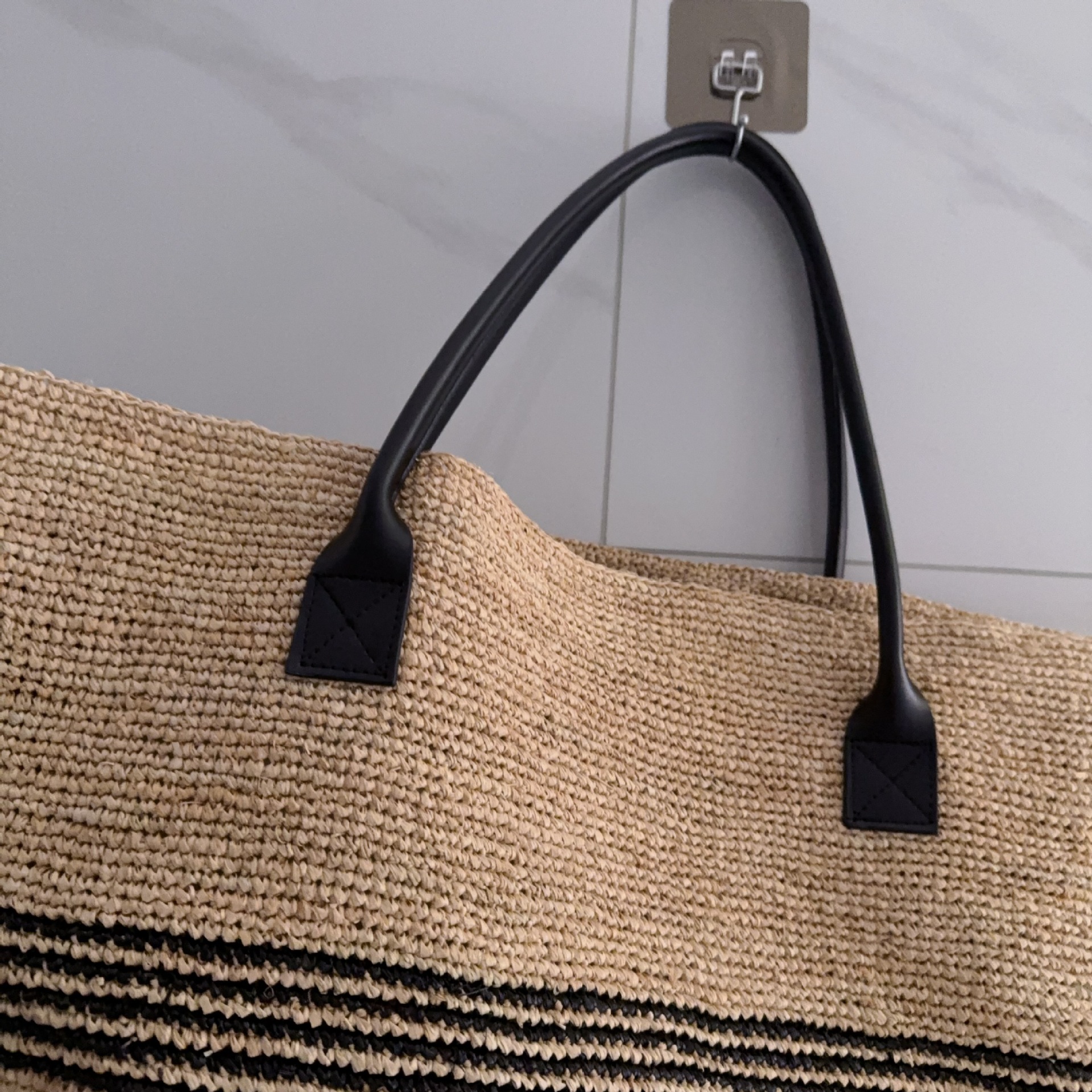 Summer Women's Hand-Woven Raffia Large Capacity Beach Tote Bag New Vacation Shoulder Bag - Thumbnail 3