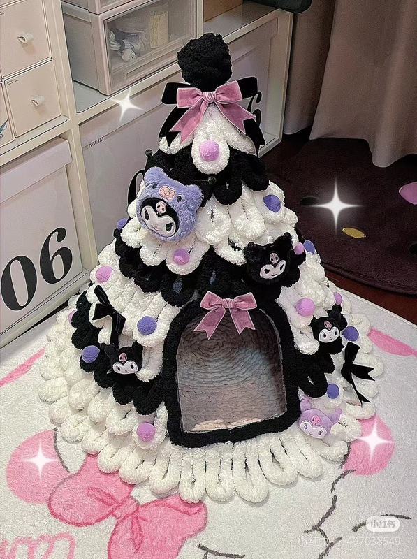 クリスマスツリー猫巣手作りdiy材料バッグ自作猫尾毛糸冬保温冬閉鎖犬小屋|undefined